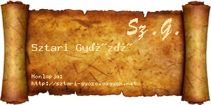 Sztari Győző névjegykártya